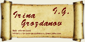 Irina Grozdanov vizit kartica